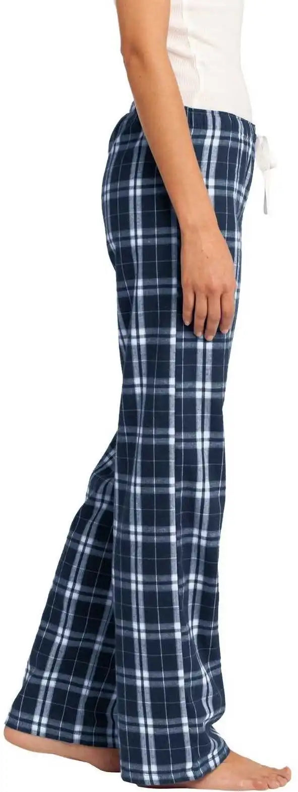 District Dt2800 Women’s Flannel Plaid Pant True Navy