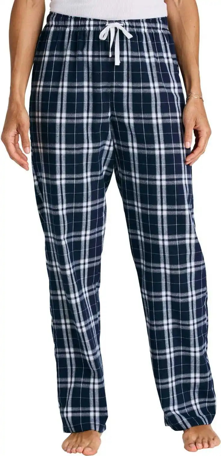 District Dt2800 Women’s Flannel Plaid Pant - True Navy