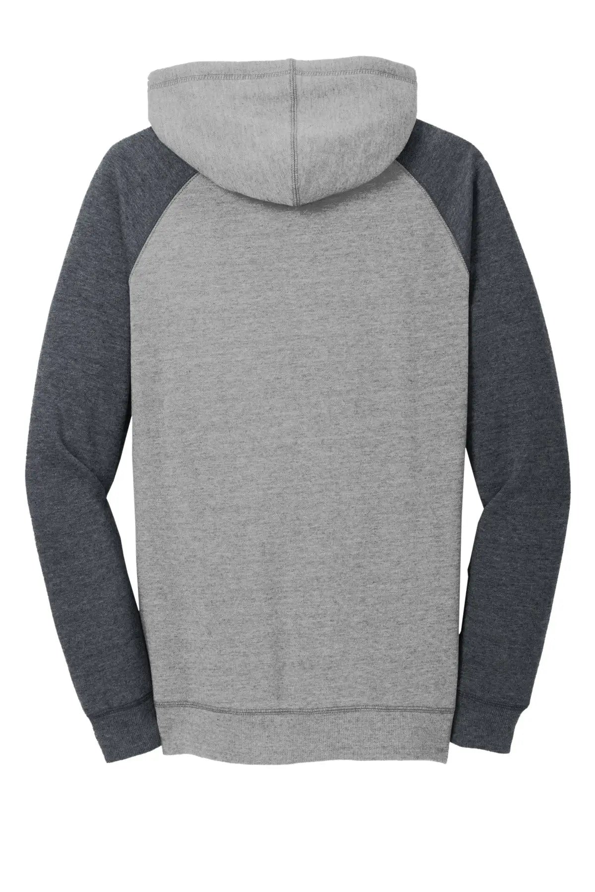 District Dt296 Women’s Lightweight Fleece Raglan Hoodie - Heathered Gray Charcoal - Gray/ / Ladies Xs