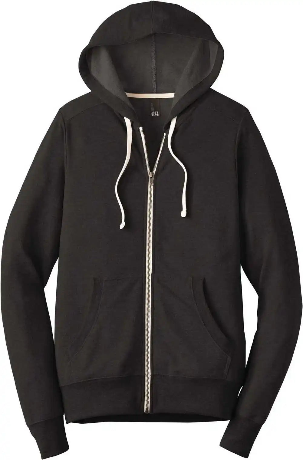 District Dt356 Perfect Tri French Terry Full-zip Hoodie - Black