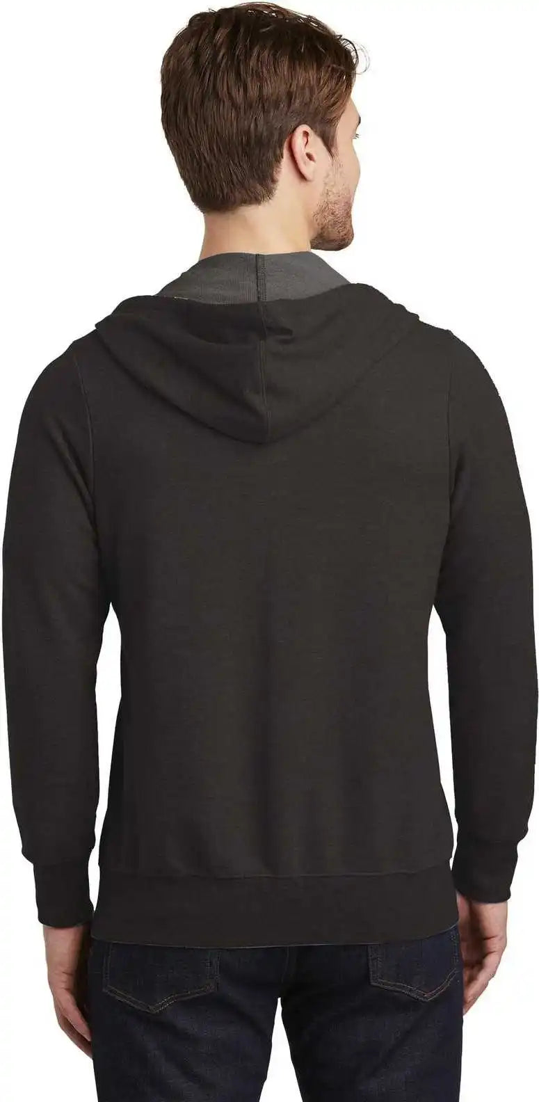 District Dt356 Perfect Tri French Terry Full-zip Hoodie - Black