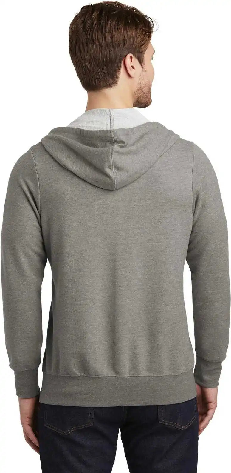 District Dt356 Perfect Tri French Terry Full-zip Hoodie - Gray Frost