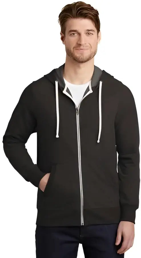 District Dt356 Perfect Tri French Terry Full-zip Hoodie - Gray Frost - Adult Xs