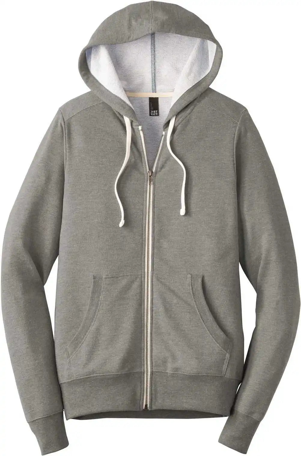 District Dt356 Perfect Tri French Terry Full-zip Hoodie - Gray Frost