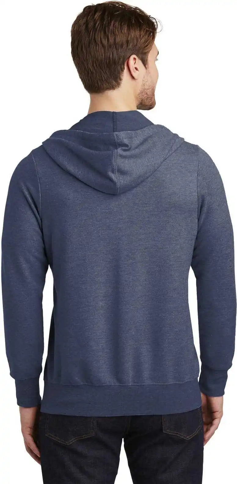 District Dt356 Perfect Tri French Terry Full-zip Hoodie - New Navy