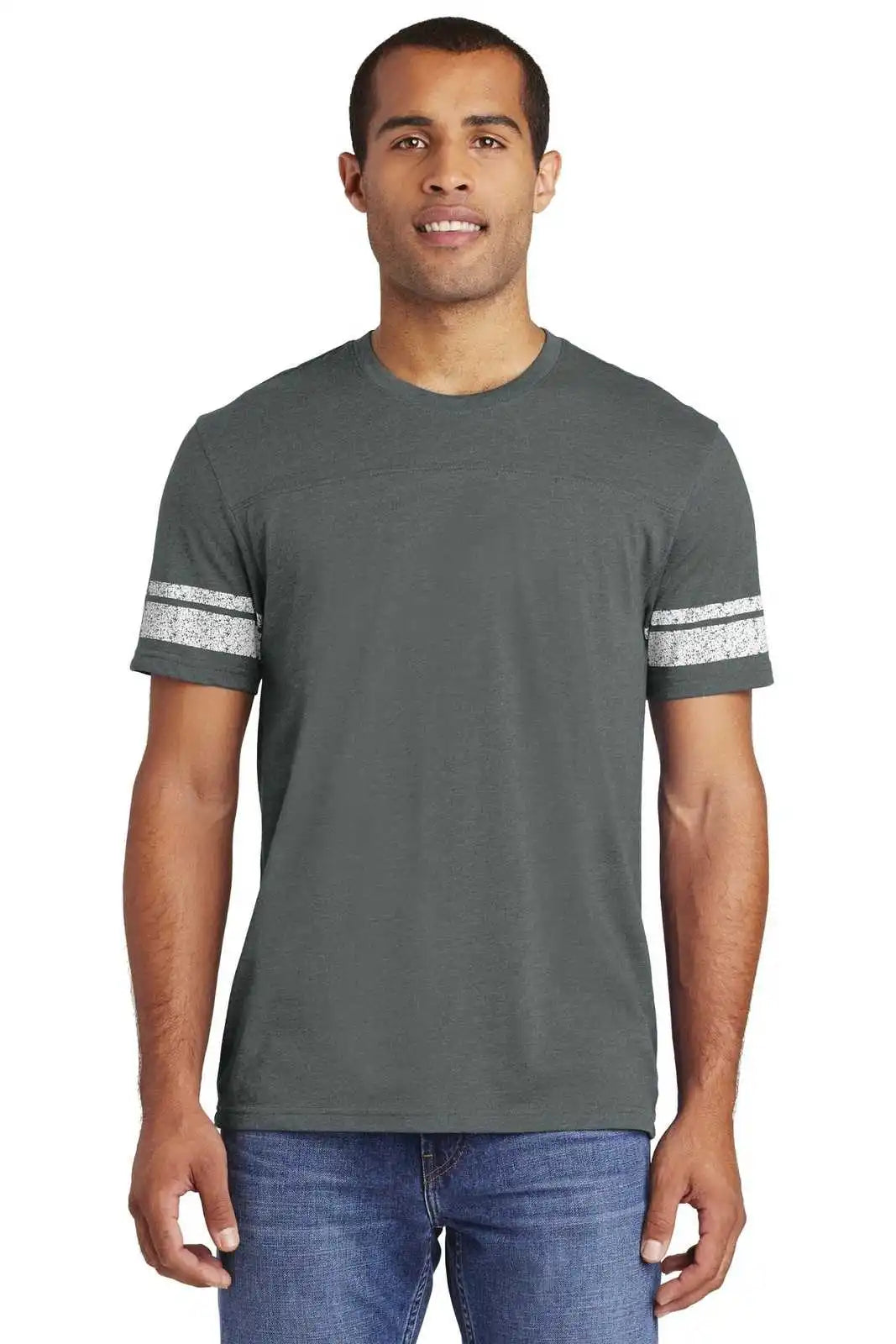 District Dt376 Game Tee - Heathered Charcoal White