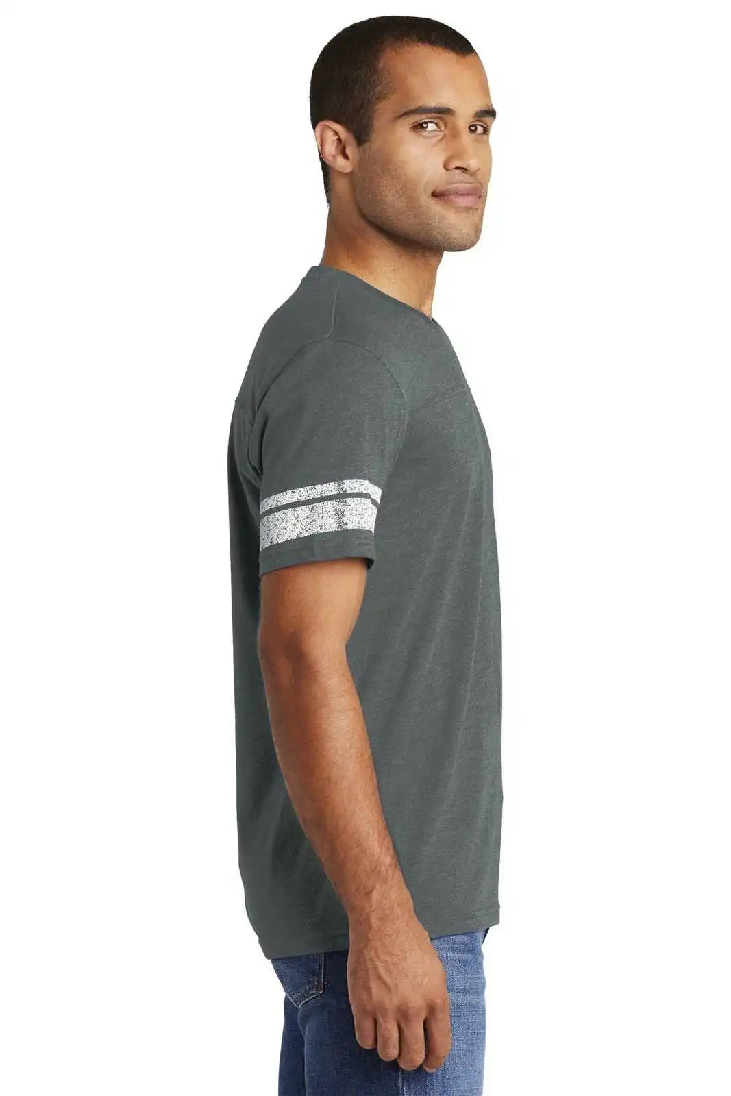 District Dt376 Game Tee - Heathered Charcoal White