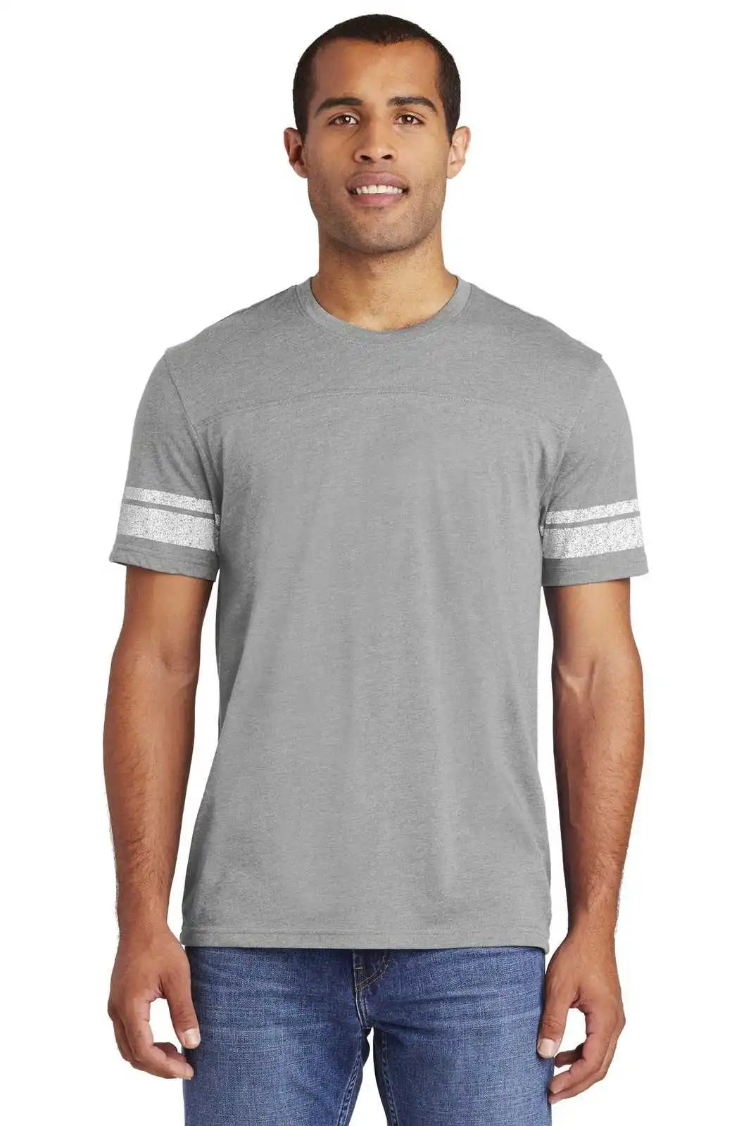 District Dt376 Game Tee - Heathered Nickel White