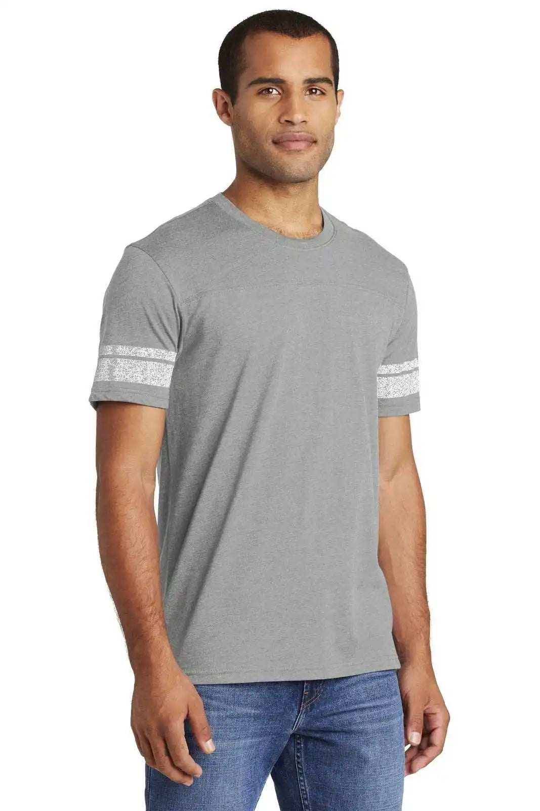 District Dt376 Game Tee - Heathered Nickel White