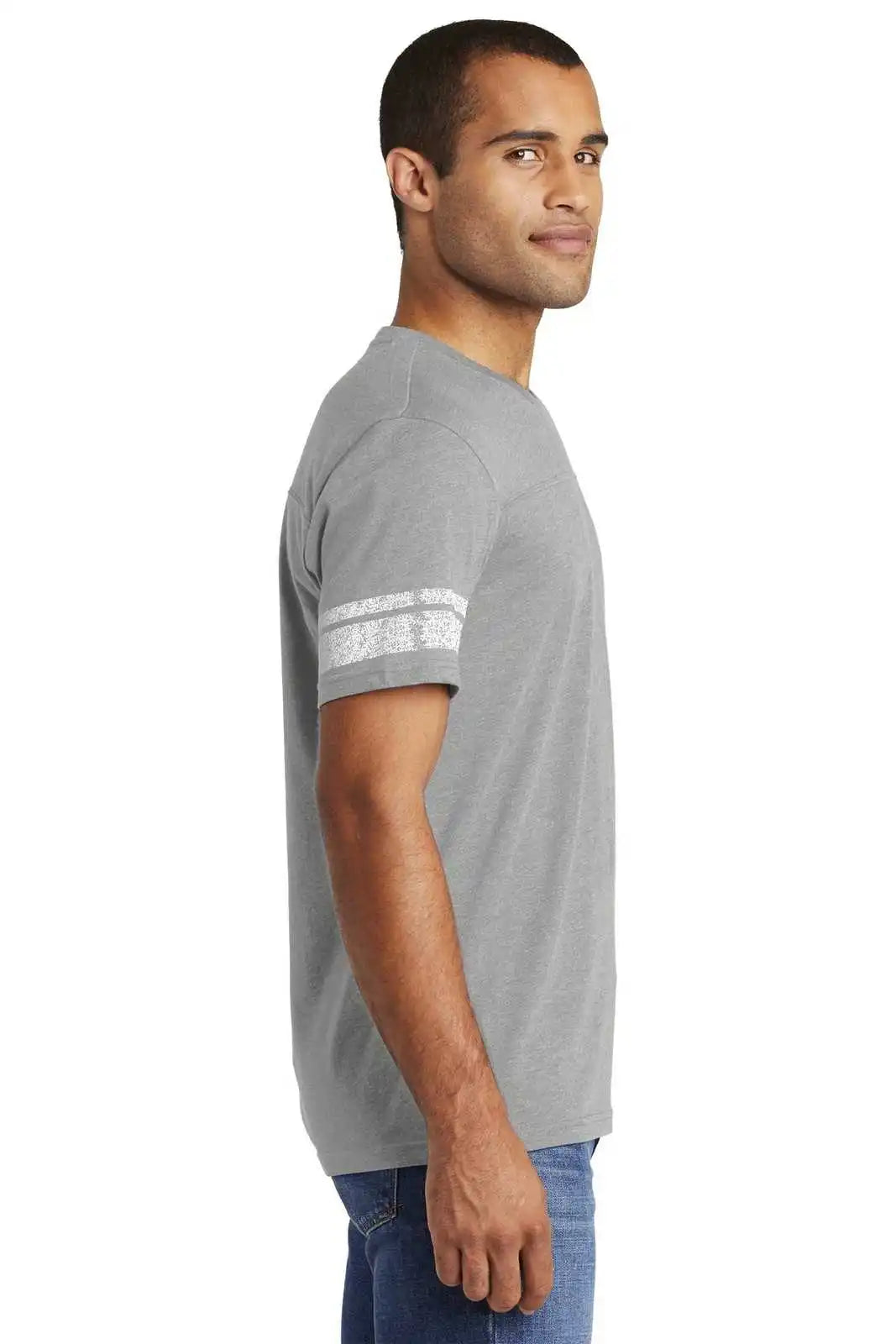District Dt376 Game Tee - Heathered Nickel White