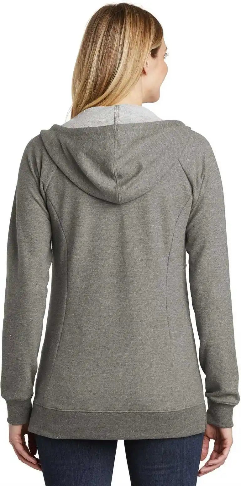 District Dt456 Women’s Perfect Tri French Terry Full-zip Hoodie - Gray Frost