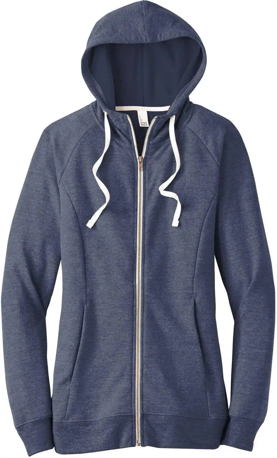 District Dt456 Women’s Perfect Tri French Terry Full-zip Hoodie - New Navy