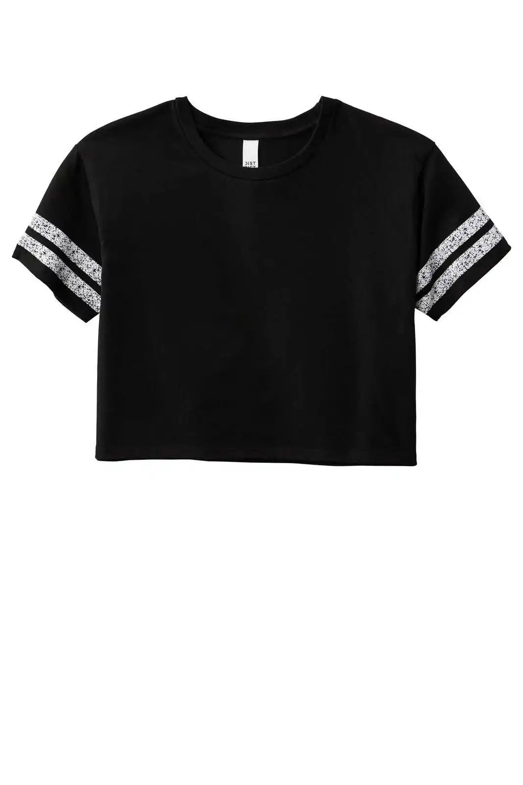 District Dt488 Women’s Scorecard Crop Tee - Black White