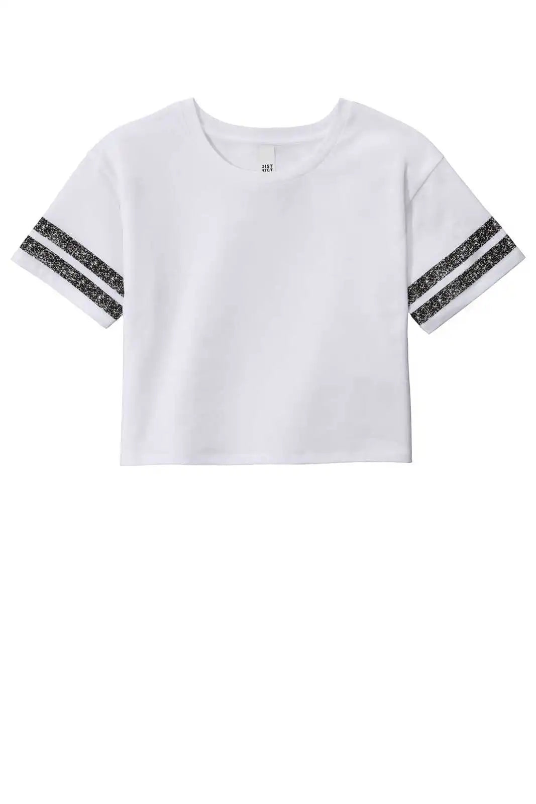 District Dt488 Women’s Scorecard Crop Tee - White Black