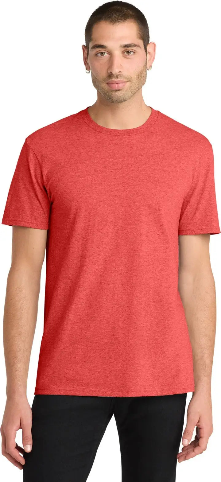 District Dt5000 the Concert Tee - New Red Heather - Adult Xs