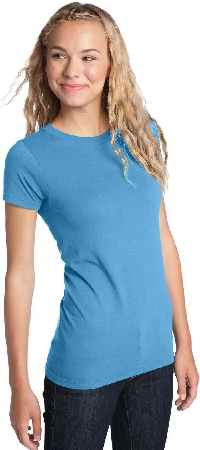 District Dt5001 Women’s Fitted the Concert Tee Aquatic Blue