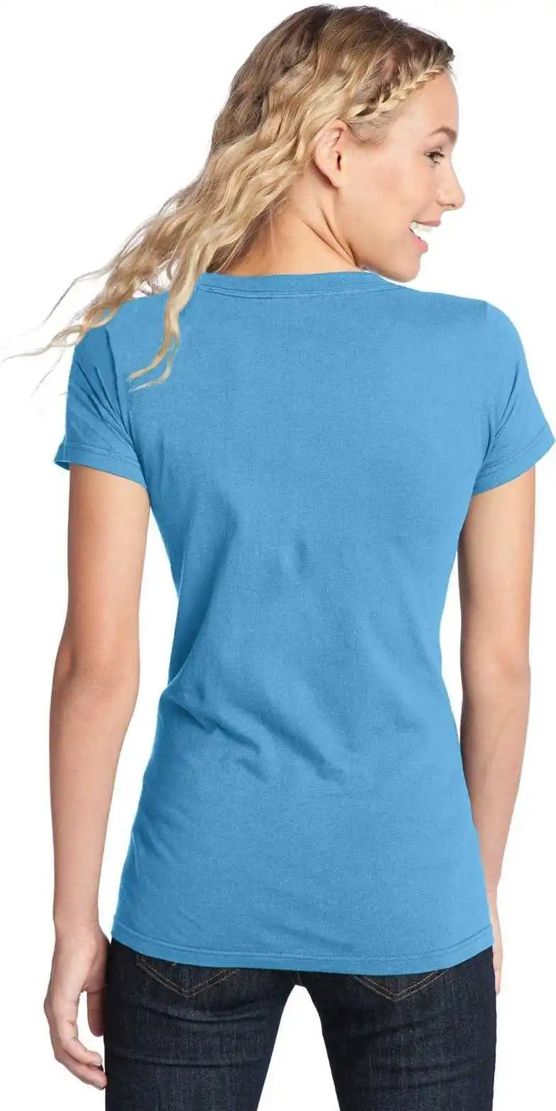 District Dt5001 Women’s Fitted the Concert Tee Aquatic Blue