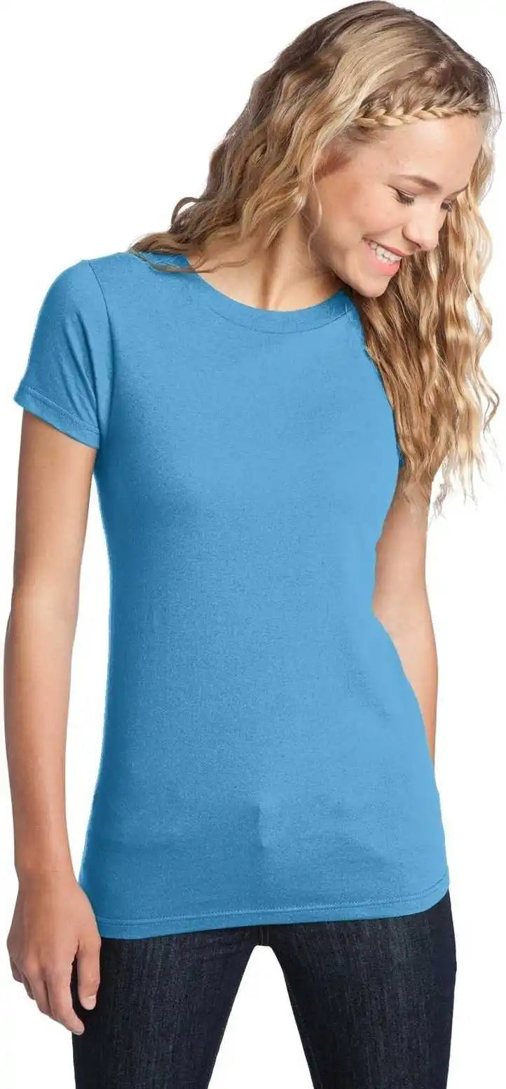 District Dt5001 Women’s Fitted the Concert Tee Aquatic Blue