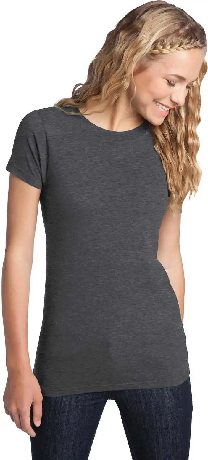 District Dt5001 Women’s Fitted the Concert Tee Heathered Charcoal