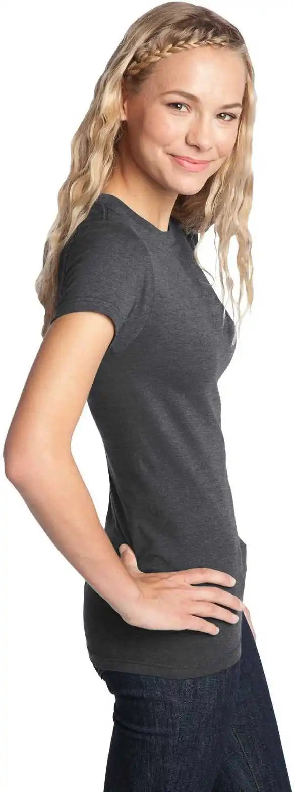District Dt5001 Women’s Fitted the Concert Tee Heathered Charcoal