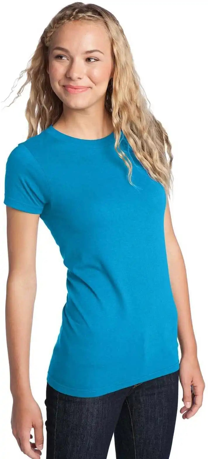 District Dt5001 Women’s Fitted the Concert Tee Neon Blue
