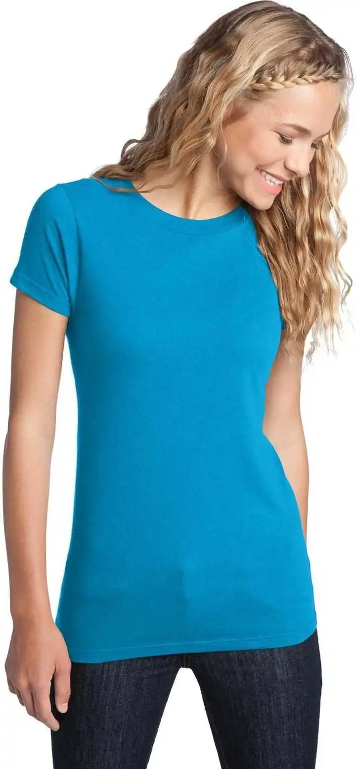 District Dt5001 Women’s Fitted the Concert Tee Neon Blue
