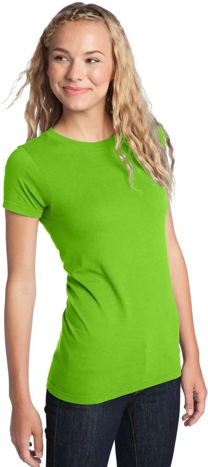 District Dt5001 Women’s Fitted the Concert Tee Neon Green
