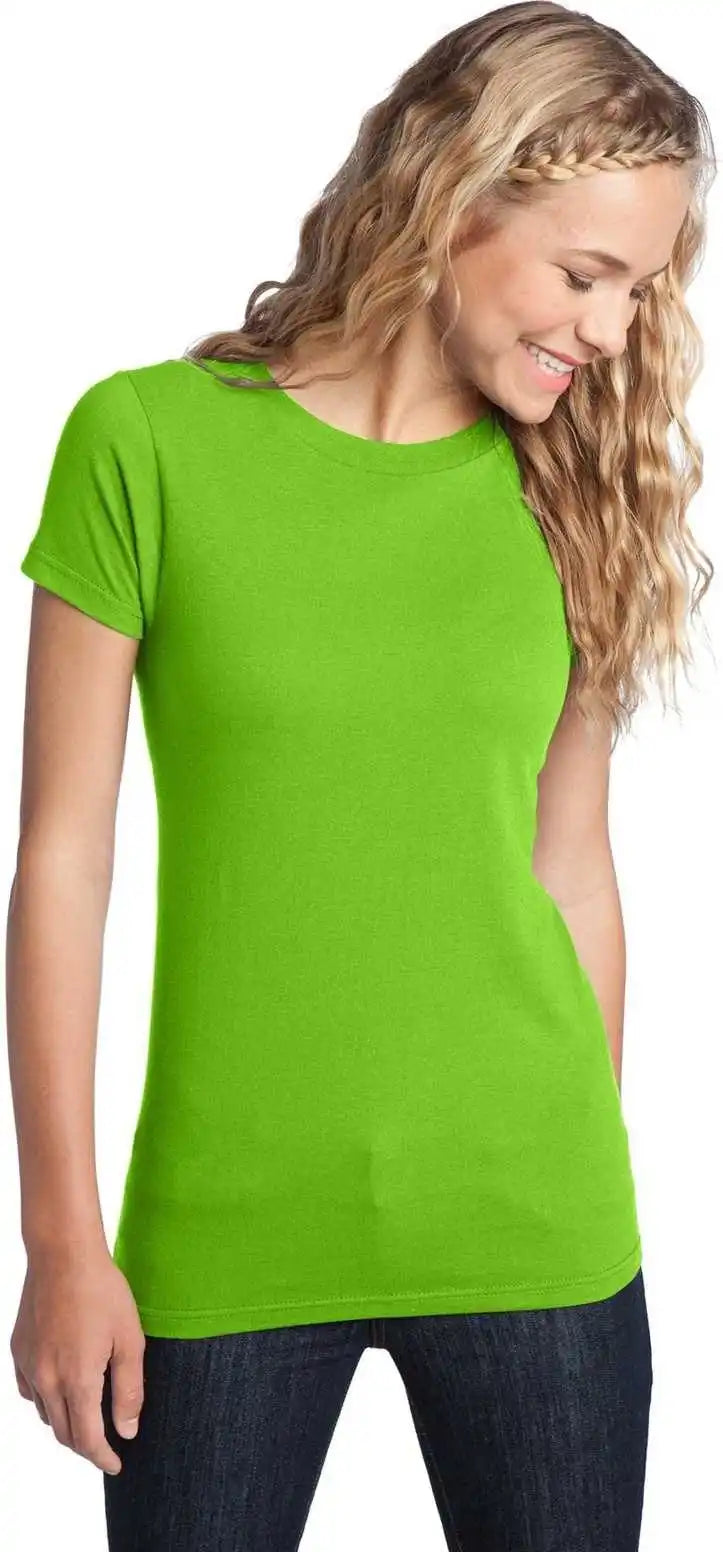District Dt5001 Women’s Fitted the Concert Tee Neon Green