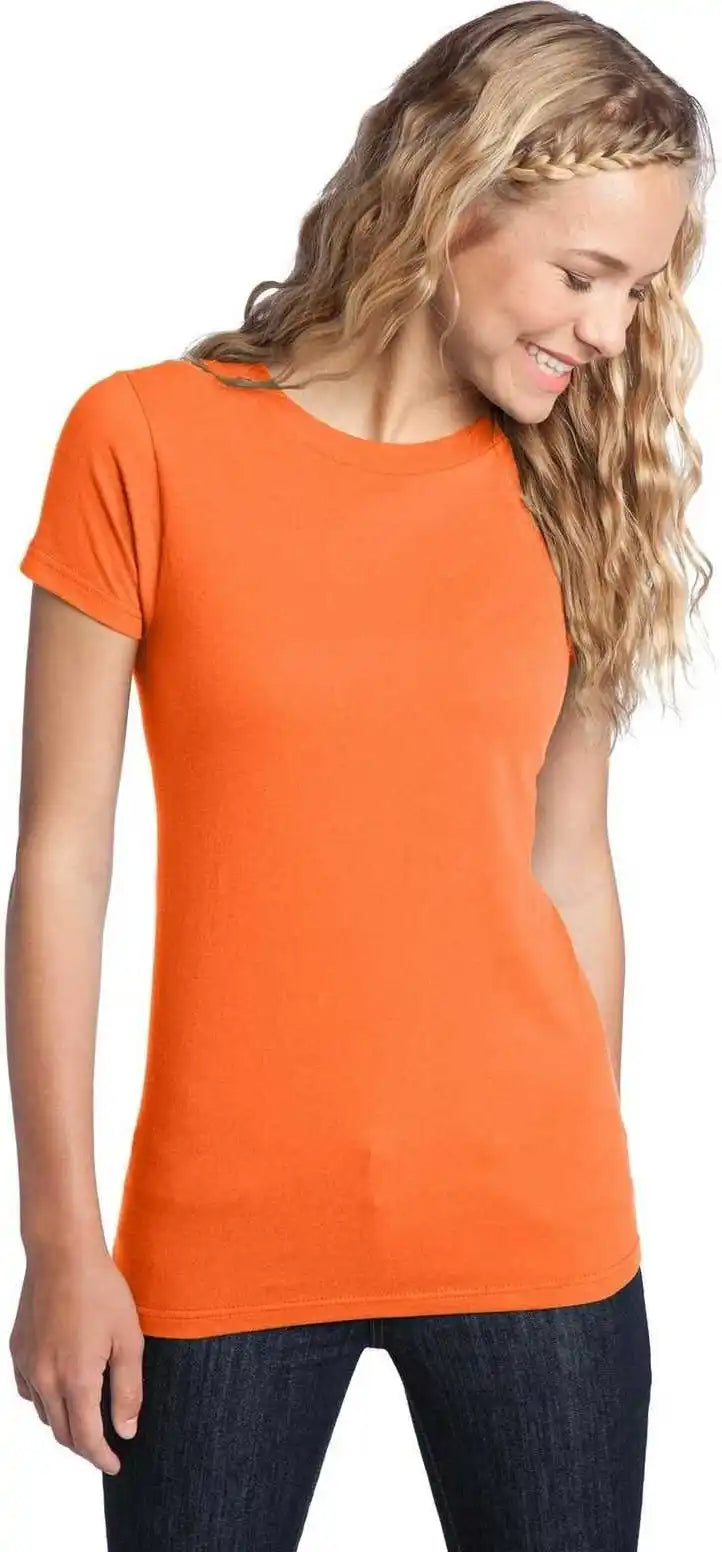 District Dt5001 Women’s Fitted the Concert Tee Neon Orange