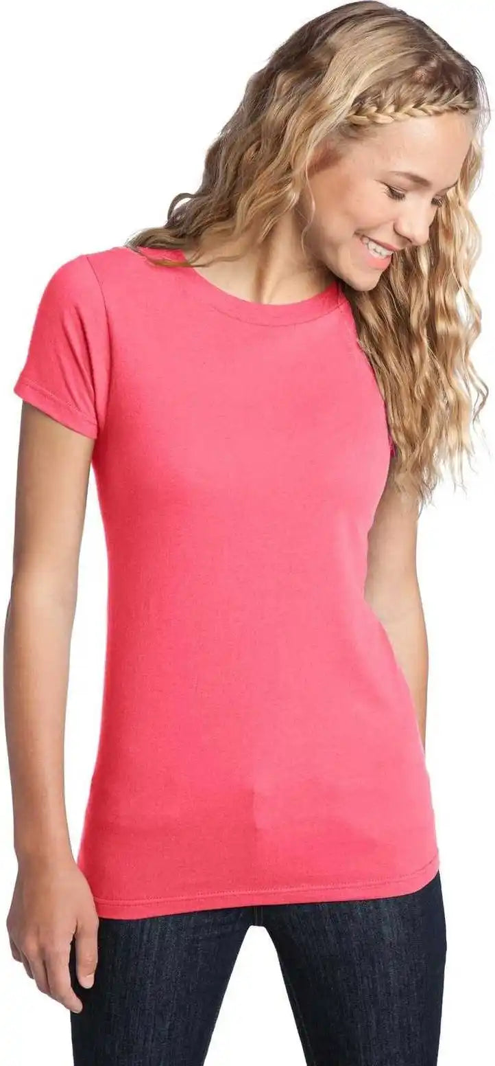 District Dt5001 Women’s Fitted the Concert Tee Neon Pink