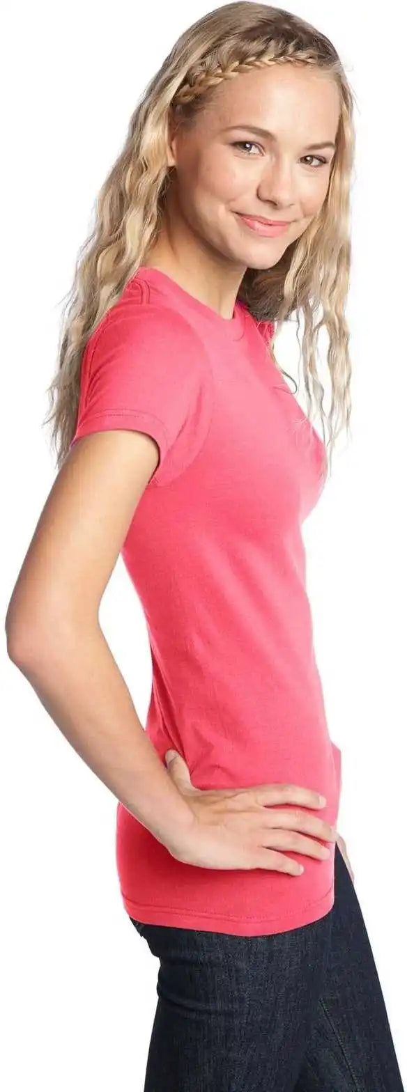 District Dt5001 Women’s Fitted the Concert Tee Neon Pink