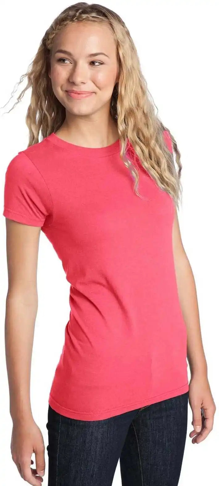District Dt5001 Women’s Fitted the Concert Tee Neon Pink