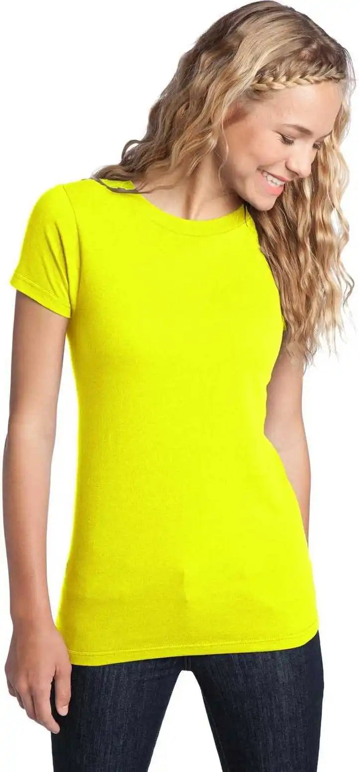 District Dt5001 Women’s Fitted the Concert Tee Neon Yellow