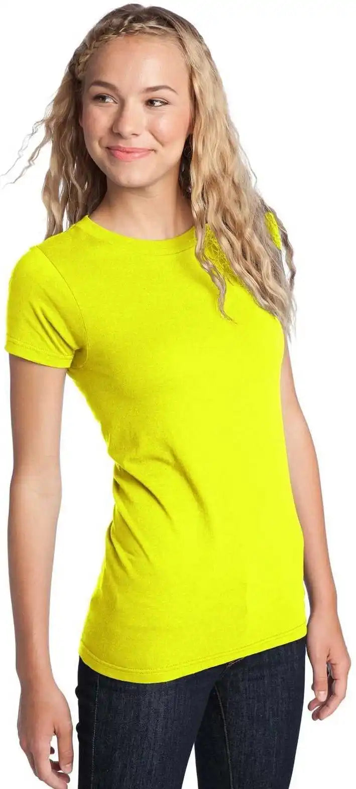 District Dt5001 Women’s Fitted the Concert Tee Neon Yellow