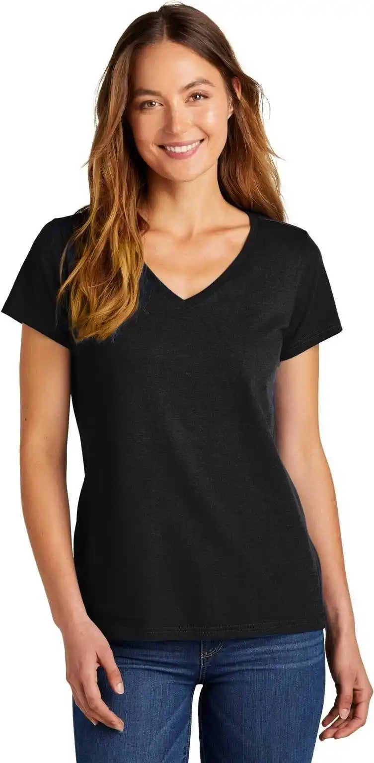 District Dt5002 Women’s the Concert Tee v Neck Black