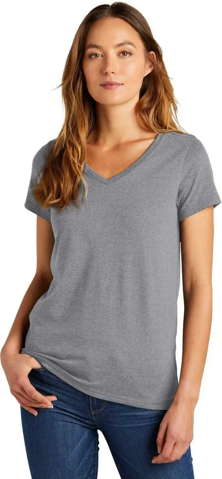 District Dt5002 Women’s the Concert Tee v Neck Heather Grey