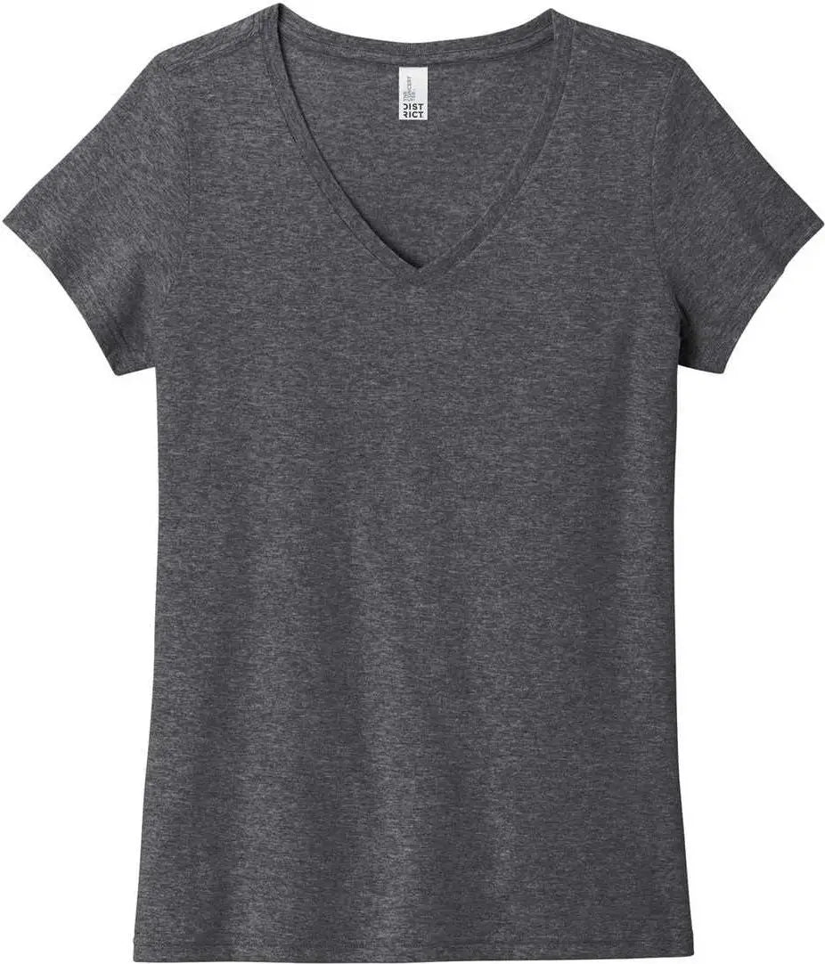 District Dt5002 Women’s the Concert Tee V-neck - Heathered Charcoal