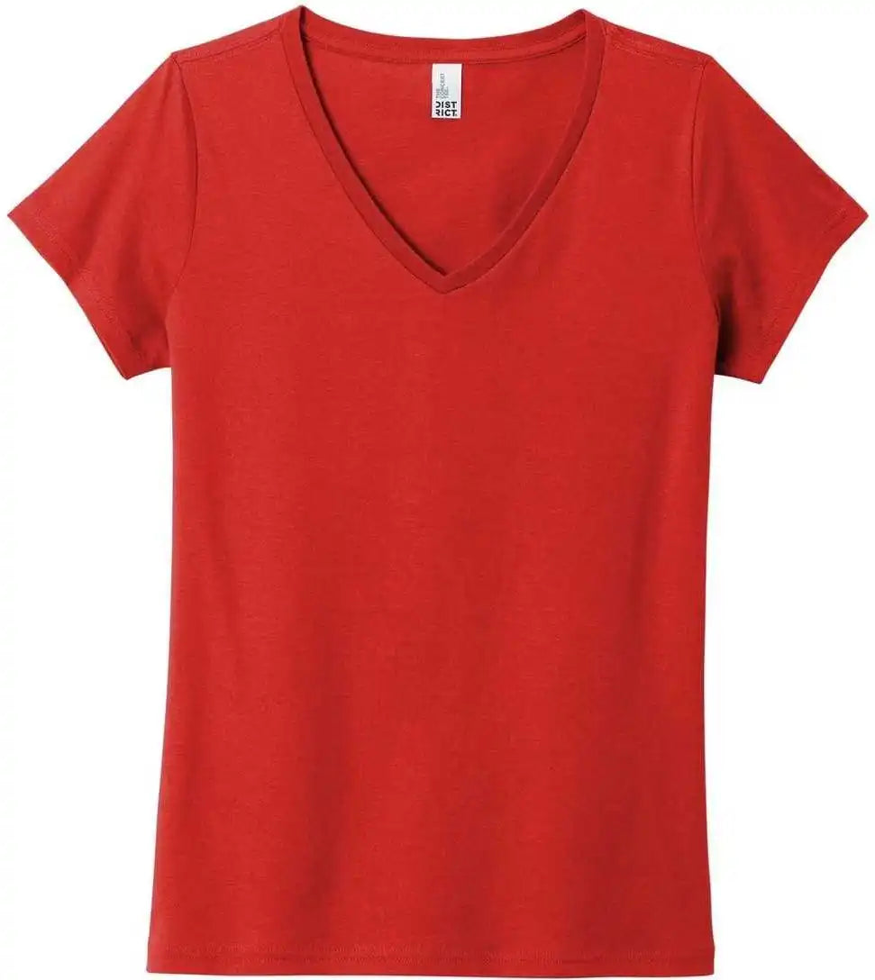 District Dt5002 Women’s the Concert Tee v Neck New Red
