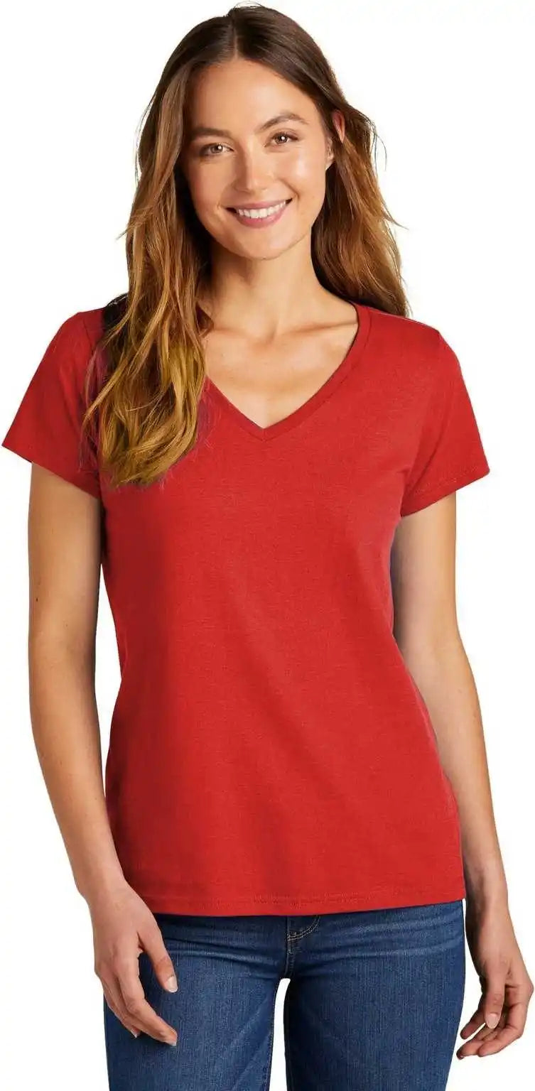 District Dt5002 Women’s the Concert Tee v Neck New Red