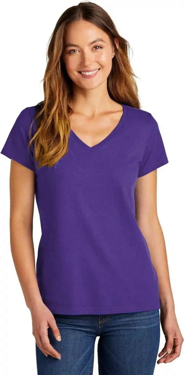 District Dt5002 Women’s the Concert Tee v Neck Purple