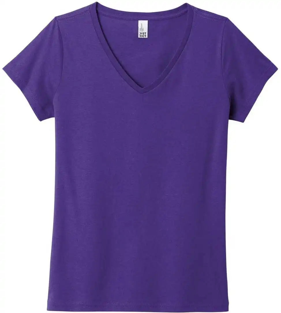 District Dt5002 Women’s the Concert Tee v Neck Purple