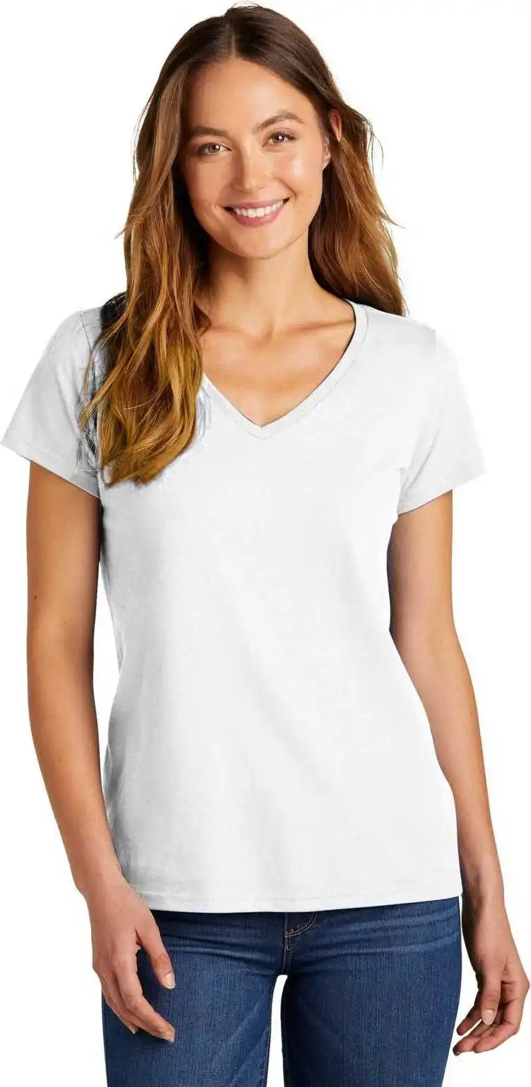 District Dt5002 Women’s the Concert Tee v Neck White
