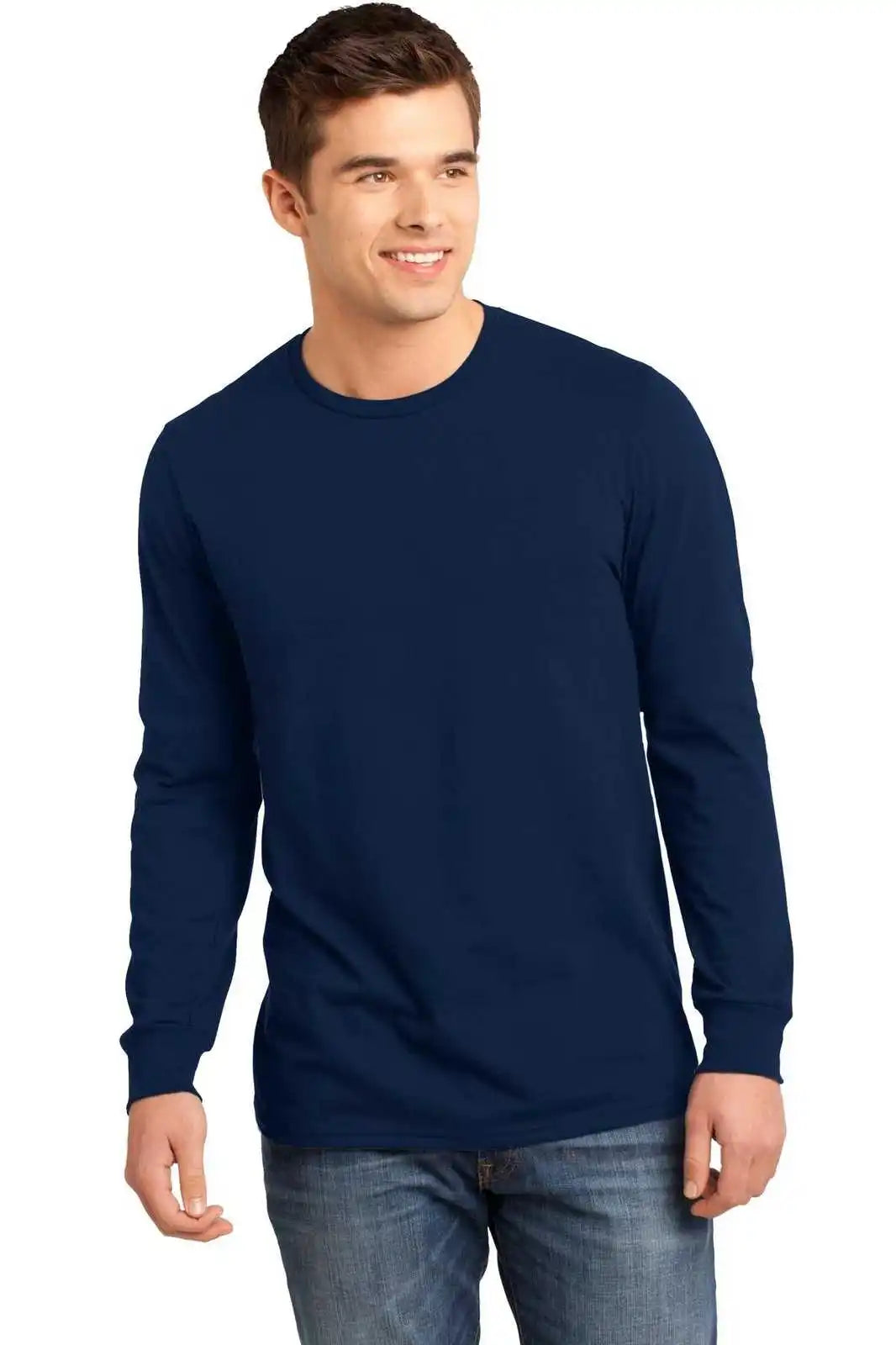 District Dt5200 Young Mens the Concert Tee Long Sleeve - New Navy