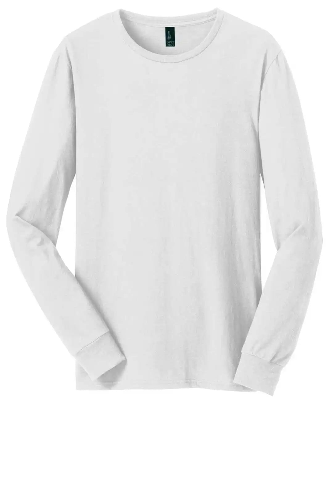 District Dt5200 Young Mens the Concert Tee Long Sleeve - White