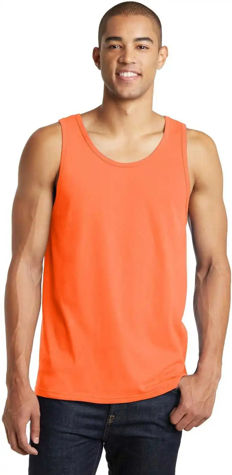 District Dt5300 the Concert Tank Neon Orange
