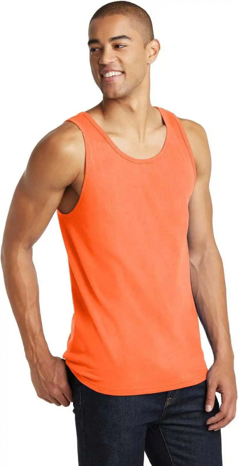 District Dt5300 the Concert Tank Neon Orange