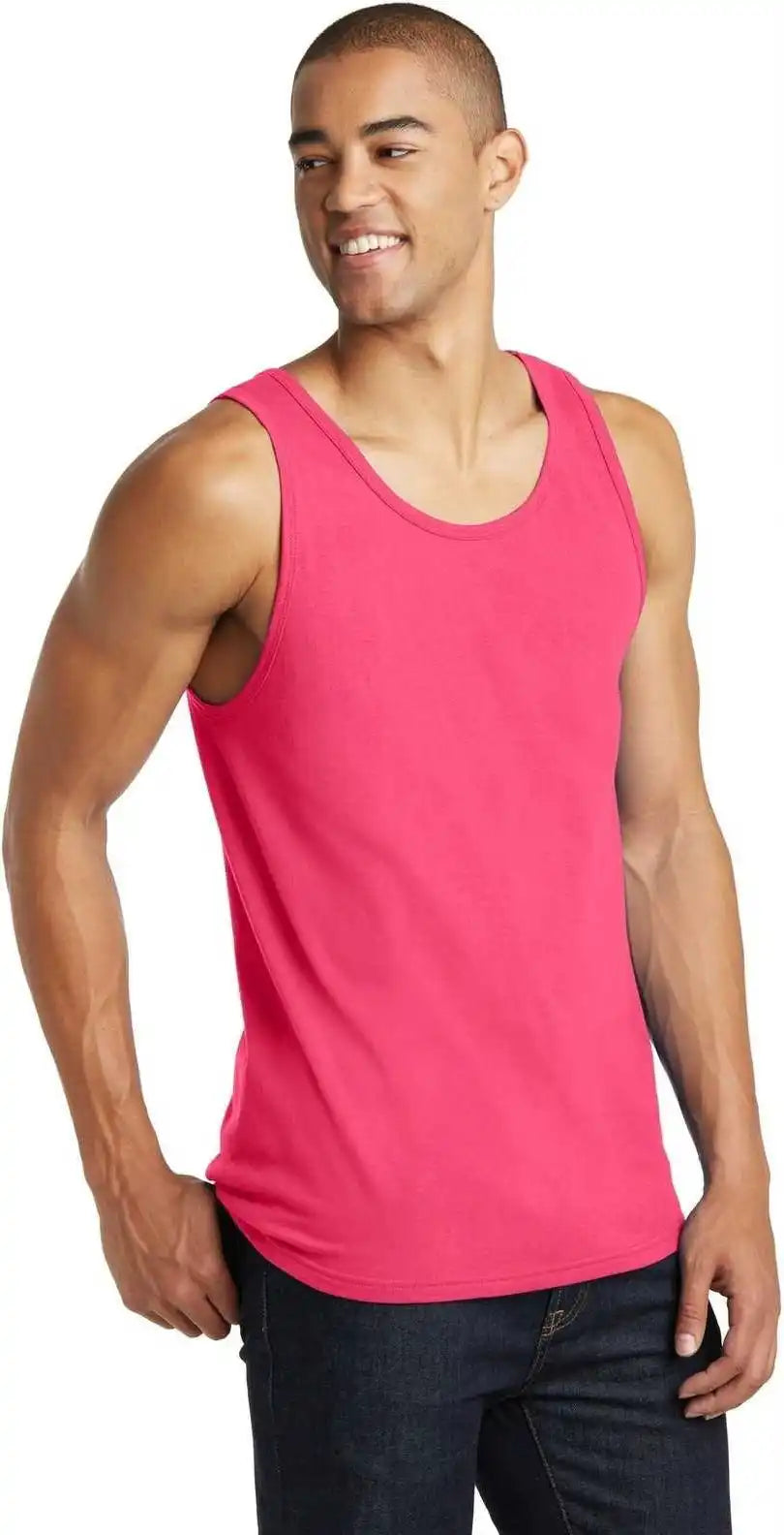 District Dt5300 the Concert Tank Neon Pink