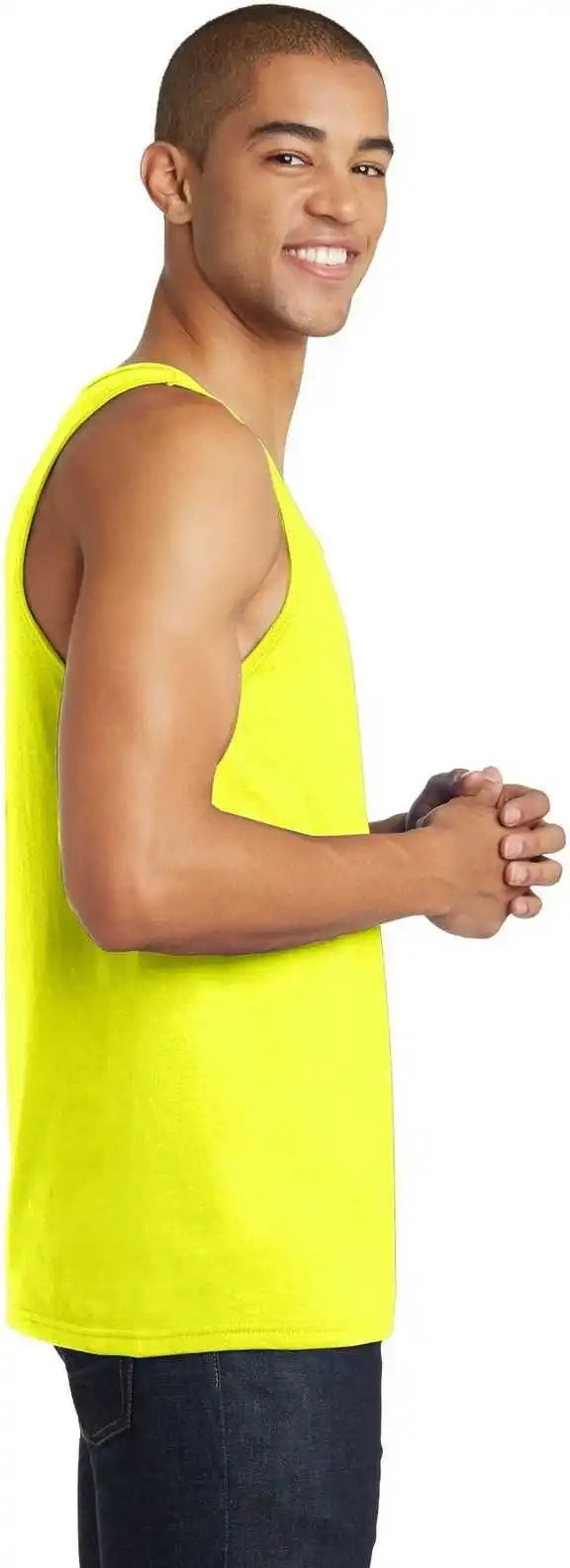 District Dt5300 the Concert Tank Neon Yellow