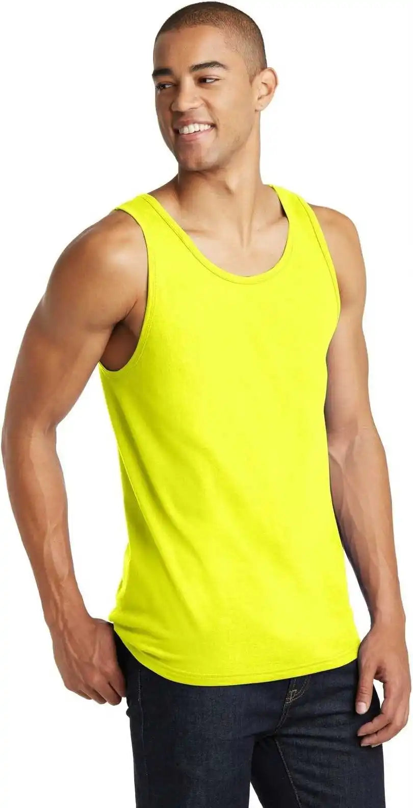 District Dt5300 the Concert Tank Neon Yellow