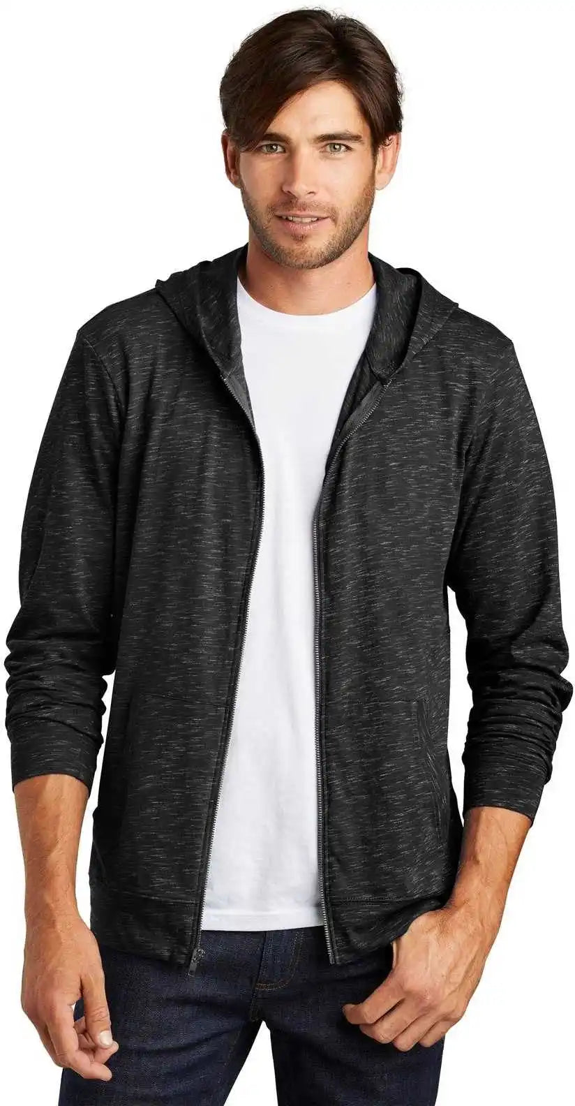 District Dt565 Medal Full Zip Hoodie Black